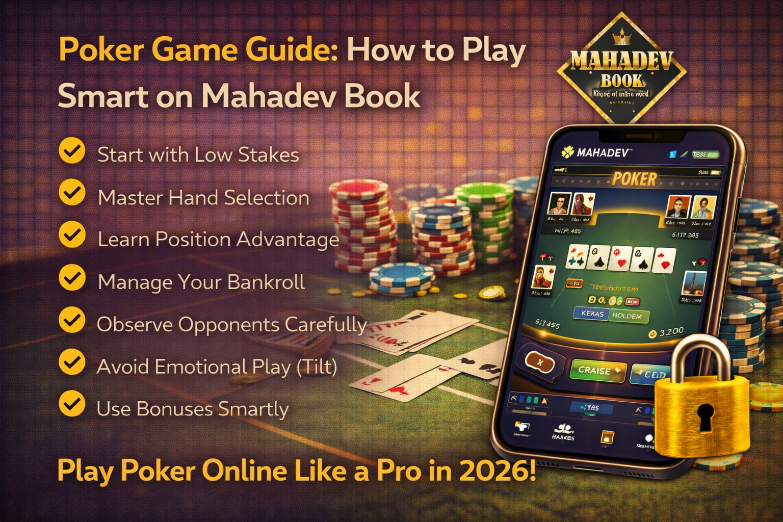 Read more about the article Poker Game Guide: How to Play Smart on Mahadev Book (2026)